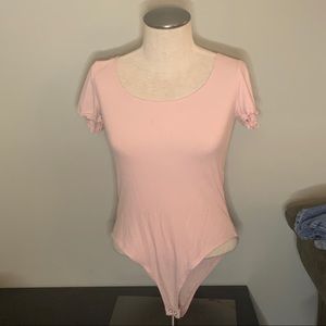 Forever 21 light pink knit bodysuit size M medium